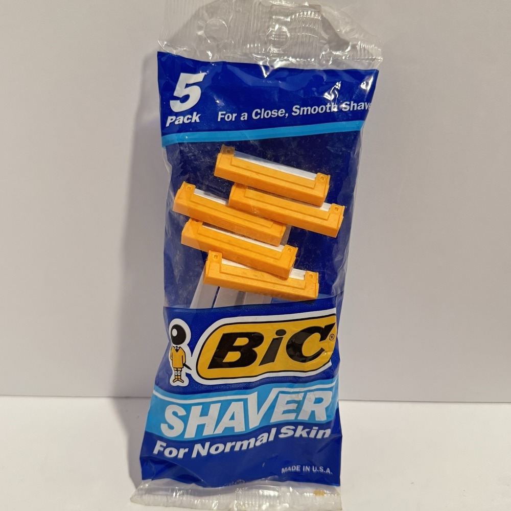 Vintage 1990's BIC Shaver Original‎ Disposable Razors 5 Pack New Old Stock!